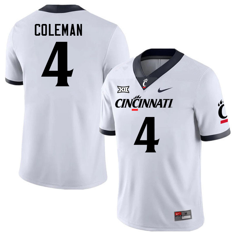 Cincinnati Bearcats #4 Mikah Coleman College Football Jerseys Stitched-White